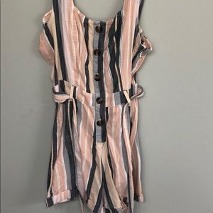 Multi color striped romper